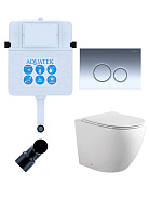 SET BW AQUATEK ЕВРОПА (смывной бачок AQUATEK INS-0000019+кнопка KDI-0000018+унитаз ЕВРОПА AQ1902-00 с тонким сиденьем soft-close)