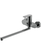 AQ1842BGM НИКА смеситель для ванны с длинным изливом, оружейная сталь