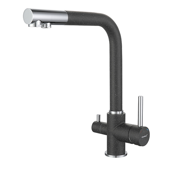 Смеситель для кухни с подключением фильтра GranFest 3611, графит