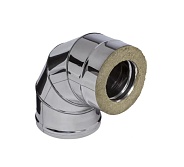 Колено-сэндвич 90° Ferrum (430/0,5мм + нерж.) Ф150х250
