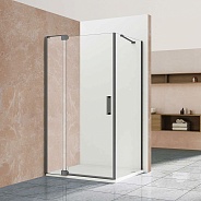 Душевой уголок Vincea Extra (VSR-1E901090CLGM) 900/1000х900 мм, вороненая сталь, стекло прозрачное