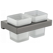 Стакан для ванной комнаты двойной Grocenberg AC0022BG, графит