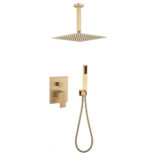 Душевая система встраиваемая (без излива) Grocenberg GB5089MG-4, матовое золото