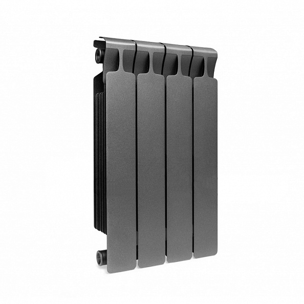 Биметаллический радиатор Rifar Monolit 500, 4 секции Антрацит, боковое подключение