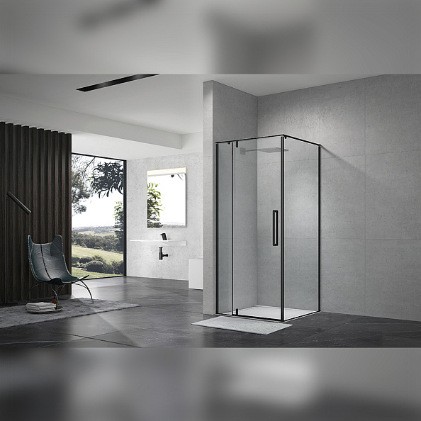 Душевой уголок Terminus Альба квадрат 90х90х220, черный