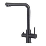 Смеситель для кухни с подключением фильтра WesnaArt EKO05-151Black, черный