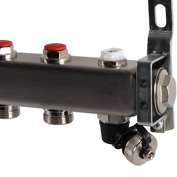 Коллектор Rommer 1"x3/4" на 11 контуров с запорными клапанами (нерж. сталь) (RMS-3201-000011)