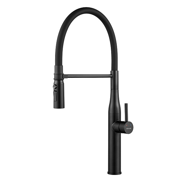 Смеситель для кухни с гибким изливом и режимом "душ" Shevanik S123H-3, черный