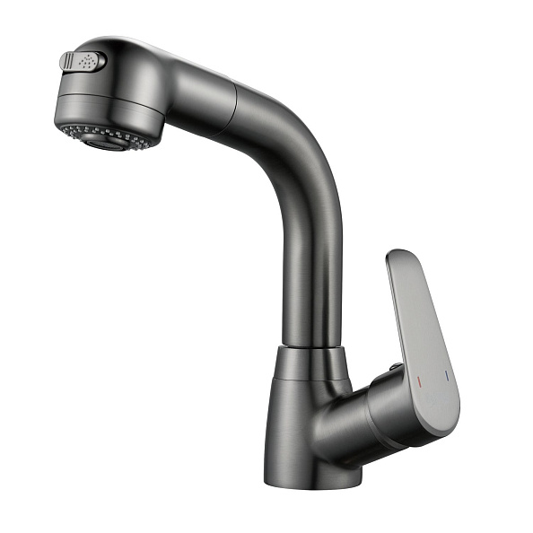 Смеситель для раковины многофункциональный Raffine F291T, оружейная сталь