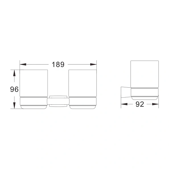 Стакан для ванной комнаты двойной Shevanik SG5722, хром