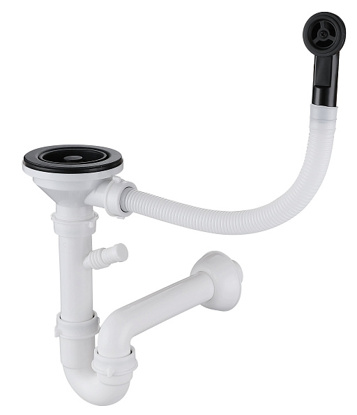 Сифон одинарный   3 1/2"  с круг пер черный