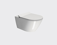 Унитаз подвесной GSI Kube X 550 мм х 360 мм, c Genius Flush, с крепежом, белый глянцевый (9413FR511)