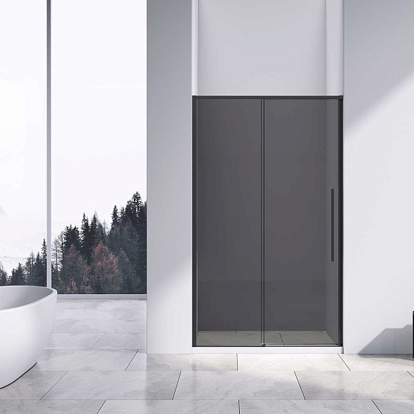 Душевая дверь Vincea Slim-N (VDS-4SN130CGB) 1300х1950 мм, черный, стекло тонированное