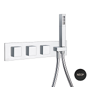 Смеситель для душа Carimali IlQuadro, на 4 потребителя, черный матовый (21941EST-NEOP)