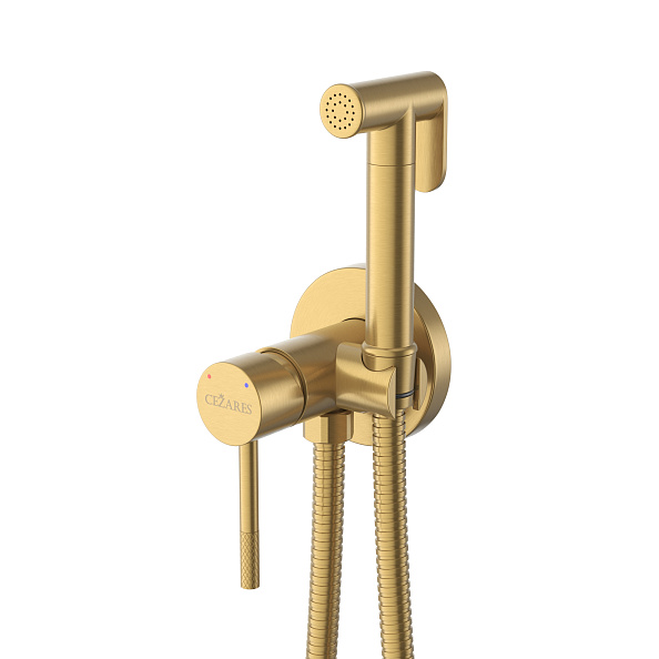 Гигиенический душ со смесителем Cezares Relax, брашированное золото (RELAX-DIF-BORO)