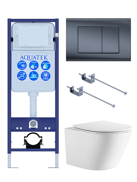SET AQUATEK ЛИБЕРТИ-033 KKI-1 (рама AQUATEK INS-0000017+крепёж KKI-0000001+клавиша KDI-0000033+унитаз ЛИБЕРТИ AQ1999T-00 с тонким сиденьем sc)