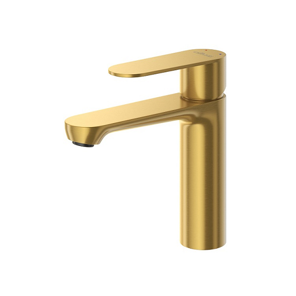 Смеситель для раковины с донным клапаном Cezares Stylus, брашированное золото (STYLUS-LS-BORO)