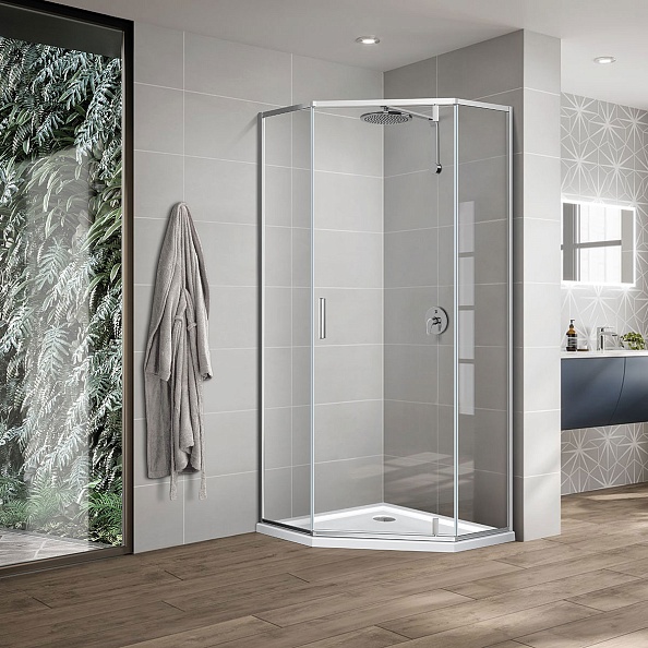 Душевой уголок Vincea Slim-U (VSP-2SU900CL) 900х900 мм, хром, стекло прозрачное