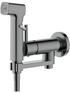 AQ1819BGM НИКА комплект для гигиенического душа встроенный (смеситель + гигиеническая лейка + шланг), оружейная сталь