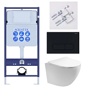SET AQUATEK ЕВРОПА cm-017 4в1 (рама AQUATEK Standard INS-0000012+крепеж KKI-0000002+клавиша KDI-0000017+унитаз ЕВРОПА AQ1900-00 с тонким сиденьем soft