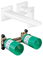 32526700S Set HG Metropol смеситель для раковины из стены матовый белый (32526700+13622180)