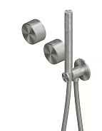 Смеситель для душа Quadro design Stereo, на 2 потребителя, сталь брашированная (16 68 AS)