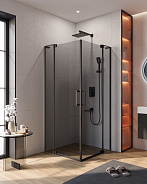 Душевой уголок Cezares Slider 80x80x195 мм, квадратный, nero (SLIDER-A-2-80/90-GRIGIO-NERO)