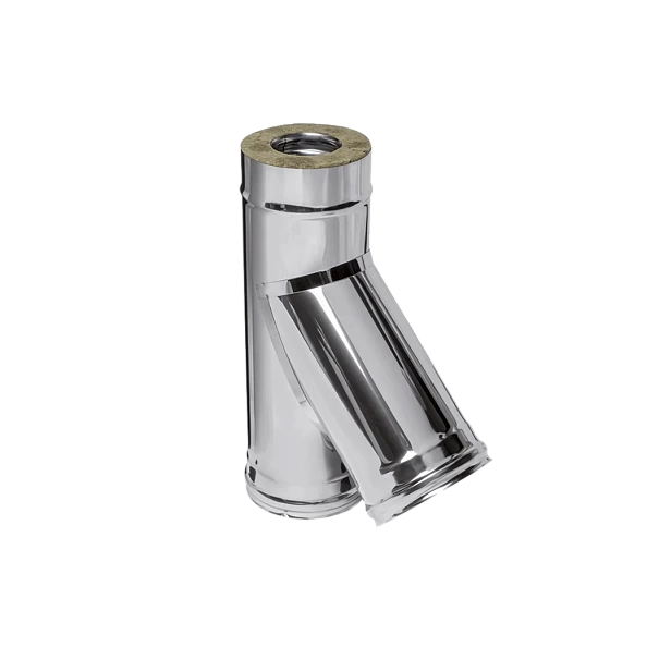 Тройник-сэндвич 135° Ferrum (430/0,8мм + нерж.) Ф130х200