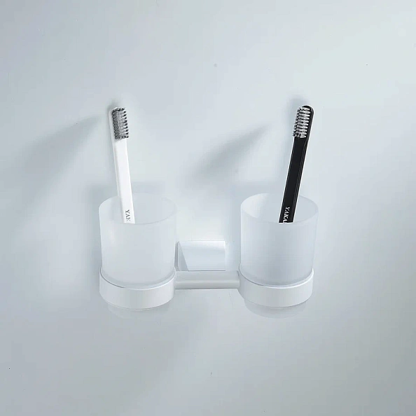 Стакан для ванной комнаты двойной Shevanik SG5722C, белый