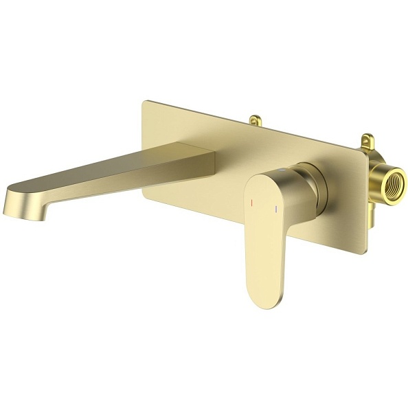 AQ1213BG ОБЕРОН смеситель для раковины настенный (внешняя и скрытая часть), шлиф. золото