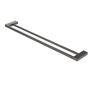 Полотенцедержатель двойной Cezares Slider, оружейная сталь (SLIDER-THD-80-GM)
