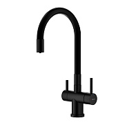 Смеситель Splenka S70.64.06 для кухни с подключением к фильтру гибкий поворотный излив, черный