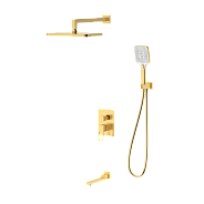 Душевая система для ванны и душа DQ Dortmund встраиваемая с изливом мат.золото(DA1715607)
