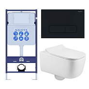 SET AQUATEK ЛУГАНО-017 4в1 (рама AQUATEK Standard INS-0000012+ кркпеж KKI-0000002+клавиша KDI-0000017+унитаз ЛУГАНО AQ2002-00 с тонким сиденьем soft-c