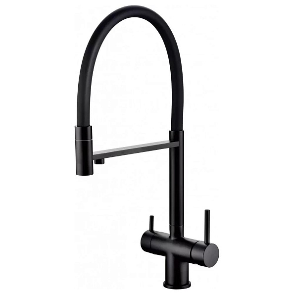 Смеситель для кухни с гибким изливом Grocenberg GB4099BL, черный