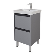 Тумба с раковиной подвесная/напольная Dreja Luxury Plus 50 см, серый базальт