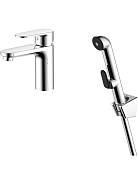 AQ1812CR НИКА смеситель для раковины 90 без донного клапана с гигиеническим ручным душем