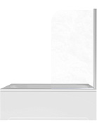 AQ.BSRC.080.1CH Шторка на ванну, одноэлементная, поворотная 800X1500 профиль хром, стекло прозрачное 6мм, угол круглый