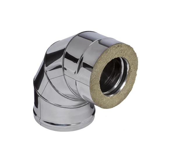 Колено-сэндвич 90° Ferrum (430/0,5мм + нерж.) Ф250х350