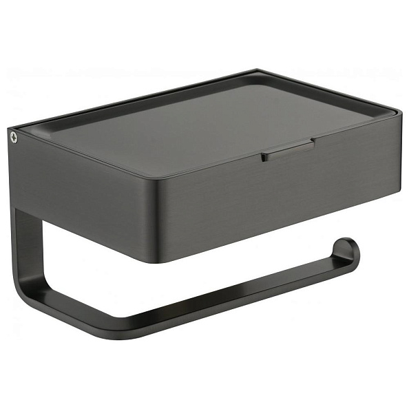 Держатель для туалетной бумаги с полочкой Grocenberg AC0050BG, графит