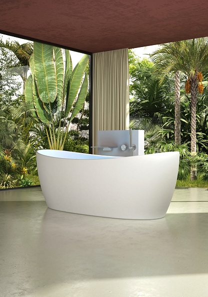 Ванна Vincea Solid Surface VBT-6S03MW, 1700*800*630, белый мат., слив-перелив в комплекте