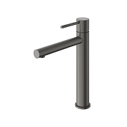 Смеситель для накладной раковины без донного клапана Cezares Relax, оружейная сталь (RELAX-LC2-GM-W0)