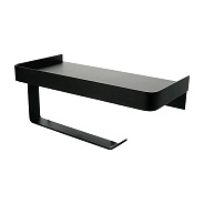 Бумагодержатель с полкой для телефона черный Fixsen Hotel FX-31011B