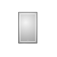 Зеркало в алюминиевой раме со встроенным светильником, и подогревом BelBagno Kraft 600 х 32 х 1000 (SPC-KRAFT-600-1000-LED-TCH-WARM-NERO)