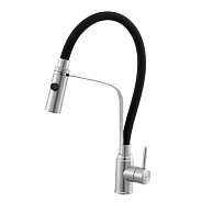 Смеситель для кухни с гибким изливом и режимом "душ" Knotlor SS-07, сатин