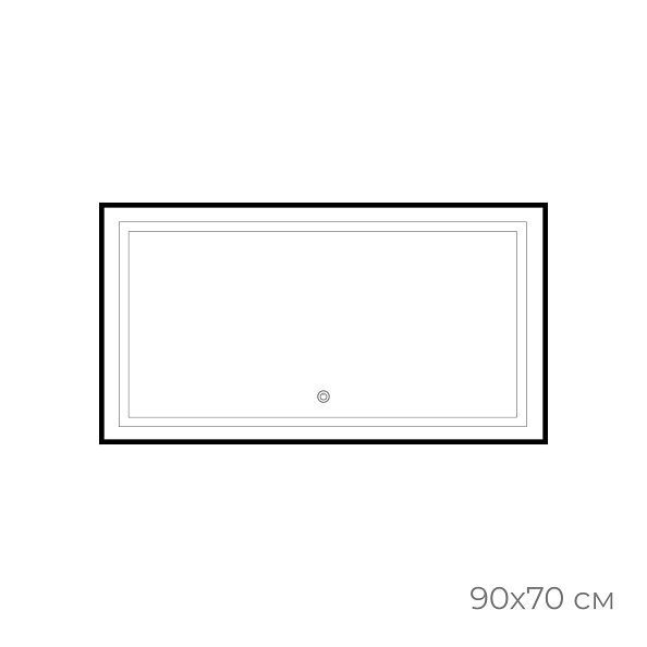 Зеркало с подсветкой FIXSEN LED прямоугольное 90х70 см черное (FX-2090B)
