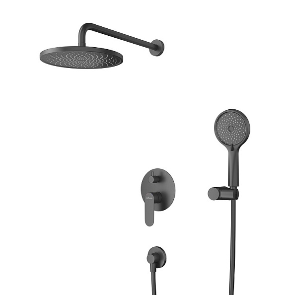 Душевой комплект встраиваемый Cezares Stylus, черный матовый (STYLUS-DSET-NOP)