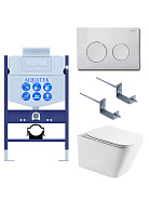 SET AQUATEK ЛИБРА T-TDI002 рама Standard INS-0000018+унитаз AQ1505T-00 с тонким сиденьем soft-close+крепление KKI-0000002 +кнопка TDI-0000002