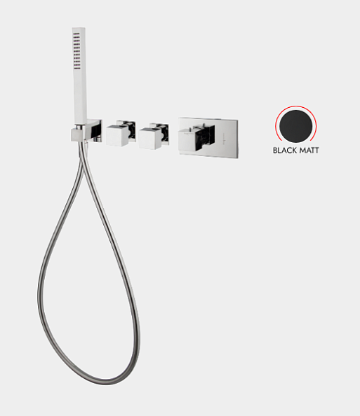 Смеситель для душа Fima Carlo Frattini Fimatherm, на 2 потребителя, черный матовый (F3968X2NS)