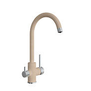 Смеситель для кухни с подключением фильтра Florentina КЛИО 333.13Н.2123.107, песочный